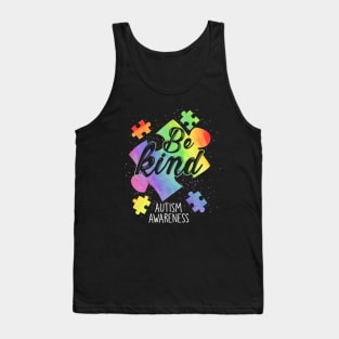 Be kind autism awareness puzzle piece Tank Top